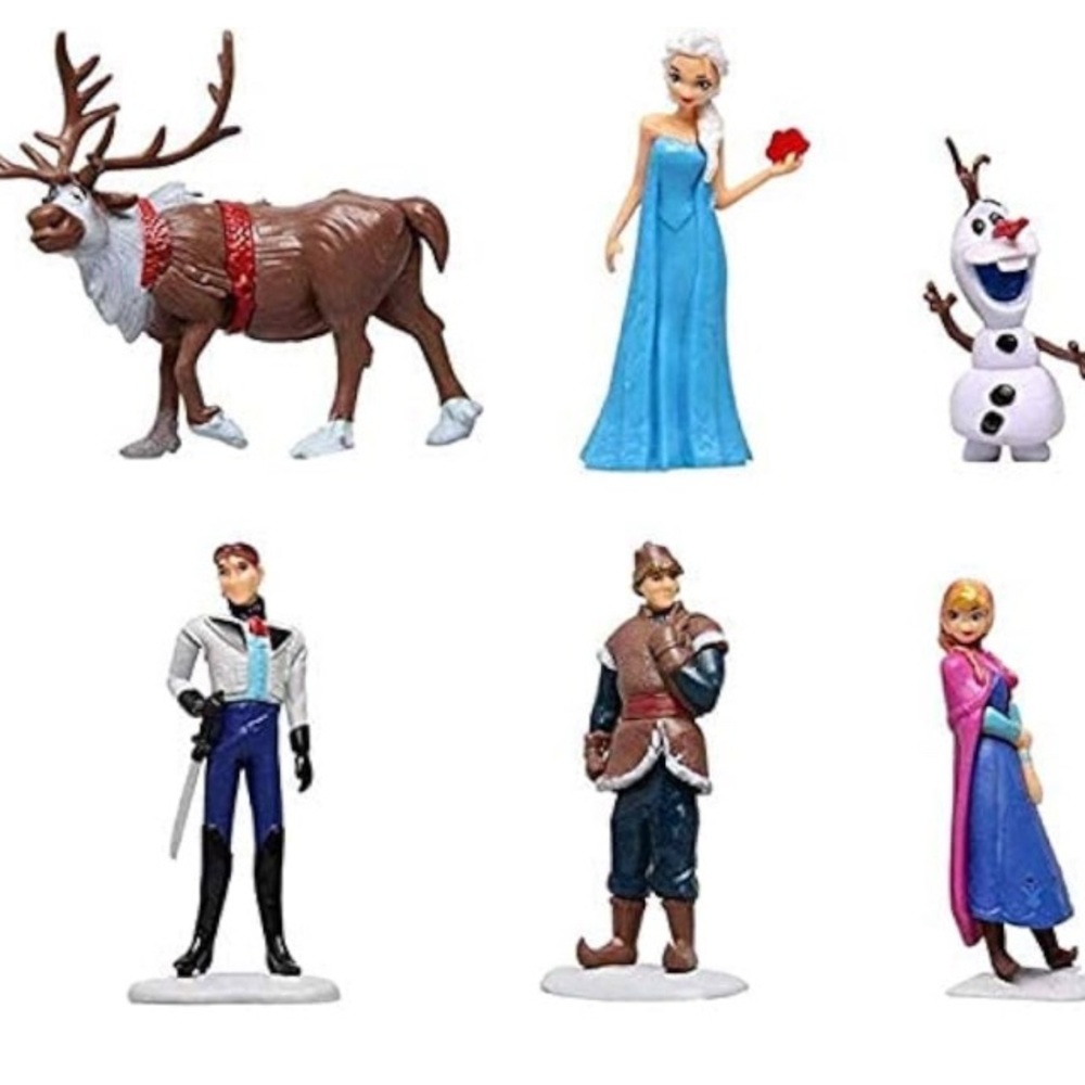 Frozen Inspired Cake Topper Set with Blue and Brown Accents